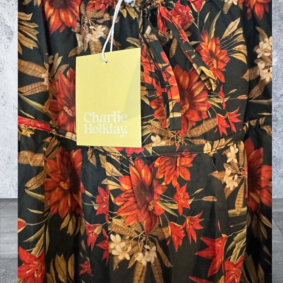 Charlie Holiday Floral Red Black Alfie Maxi Skirt. NWT - Picture 3 of 3